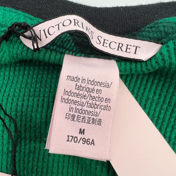 Victoria's Secret Womens Buffalo Print Thermal Sleepshirt Green Plaid Medium NWT - Picture 7 of 8